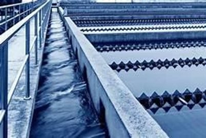 Clarifier and filtration stages in surface-water treatment.